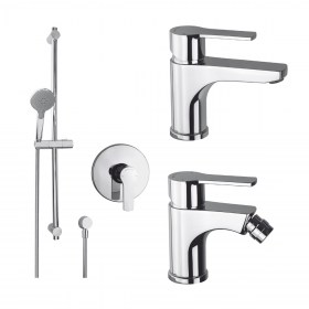 Set soffione saliscendi miscelatore rubinetto lavabo e bidet SPRINT3