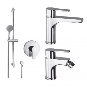 Set soffione saliscendi miscelatore rubinetto lavabo bidet SPRINT4