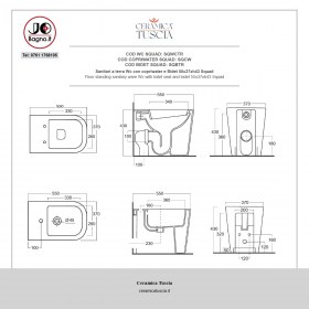 WC BIDET forma Quadrata serie SQUAD di Ceramica Tuscia