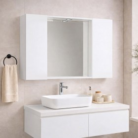 Specchiera 2 Ante Liscie con Faretto Led 92 