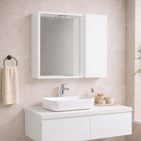 Specchiera un Anta Liscia con Faretto Led 68 