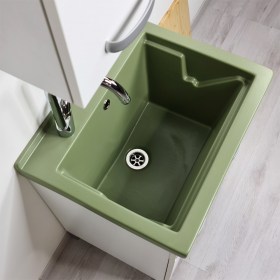 Vasca lavatoio in ceramica verde 60x50 - Profondità interna 34 cm