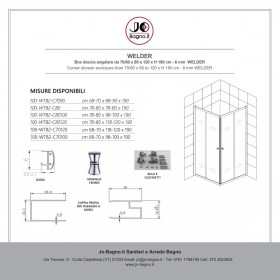 box doccia angolare offerta 70x90 80x80 80x100 80x120 cromato