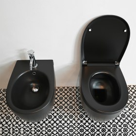 Set Sanitari Sospesi Neri Opachi 51x35xh43