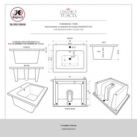 YORK 60 x 50 Scheda Tecnica Ceramica Tuscia Modello da Incasso
