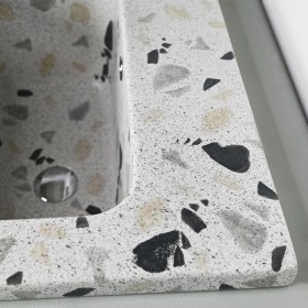 Dettaglio YORK 60 x 51 Lavatoio Lavabo Design Effetto STONE MIX Bianco