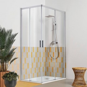 Box doccia tre lati con apertura scorrevole e vetro trasparente QUICK
