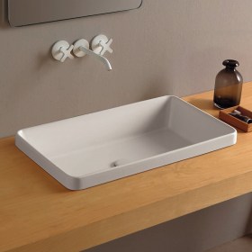 Lavabo Rettangolare DANDY Incasso 4 cm bianco colorato SM CERAMICA