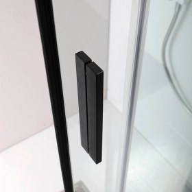 Maniglia in alluminio nero satinata per apertura anta con chiusura magnetica