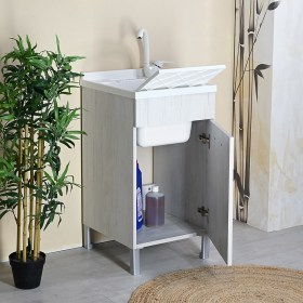 (DOMPLUS-45WB) Mobile Lavatoio DOMINA PLUS 45 x 50 WOOD Bianco