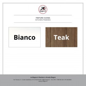 Finiture cucina disponibili nei colori bianco e teak