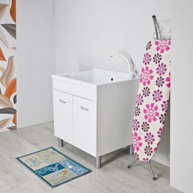 Mobile lavanderia Athena 75x60 in legno nobilitato bianco con due ante