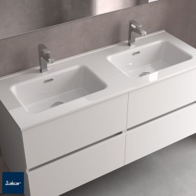 LAvabo in ceramica porcellana da 120 cm a doppia vasca