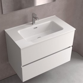 Lavabo in Ceramica pe mobili NOYAN Porcellana Bianca