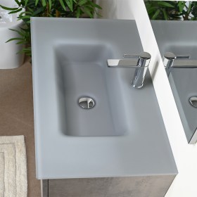 Lavabo in Vetro Satinato KLARA da 80 e 100 cm Senza Il Troppo Pieno