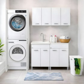 Lavanderia in ceramica domestica DOMINA con base e colonna bucato