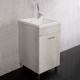 Mobile lavatoio Unika con vasca Lemon in Abs 45x50