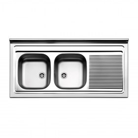Lavello cucina Inox doppia vasca sx 120x60 cm