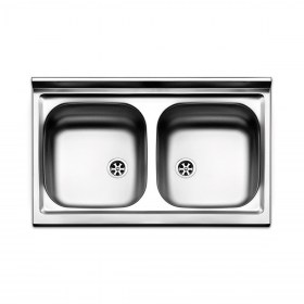 Lavello Inox 80x50 cm doppia vasca