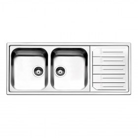 Lavello Cucina Acciaio Inox saldato 116x50 doppia vasca sx