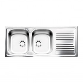 Lavello Cucina Acciaio Inox stampato 116x50 doppia vasca sx