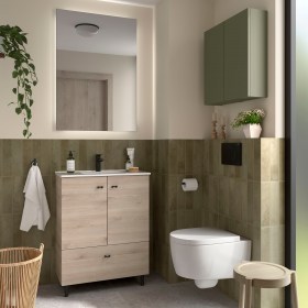 mobile bagno a terra 70 cm lavabo ceramica 2 ante 1 cassetto