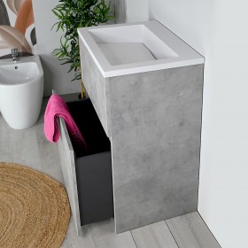 Cassettone nel Mobile lavanderia doppio uso con cassettone porta biancheria