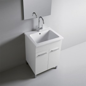 Mobile lavatoio design YORK 60x51 con mobile MDF Bianco Laccato