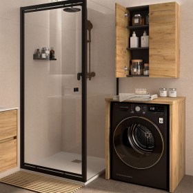 Mobile porta lavatrice a giorno AURORA in Rovere o Bianco Lucido