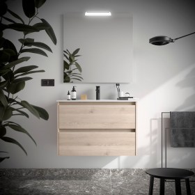 Mobile Bagno 80 con Cassetti NOYAN Legno Naturale