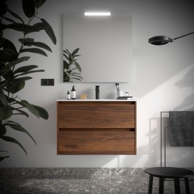 Mobile Bagno 80 con Cassetti NOYAN Legno Noce