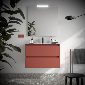 Mobile Bagno 80 con Cassetti NOYAN Rosso Satinato
