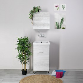 Lavarredo 45x50 KLARA con lavatoio in ceramica Mosella Olmo Bianco