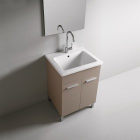 Mobile con lavatoio design YORK 60x51  MDF Tortora Opaco Laccato