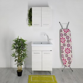 Mobile DOMINA Mix Wood Bianco con lavatoio 60x60 / 60x50