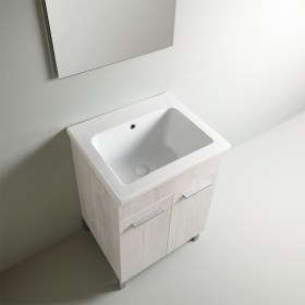 Mobile lavatoio tutta vasca in ceramica design YORK 60x51 