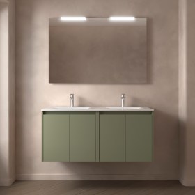 Mobile Bagno 120 Doppia Vasca Ceramica Verde Satinato