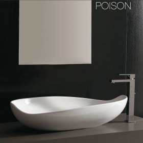 Lavabo Poison 75 cm bianco lucido