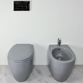 Sanitari Bagno LEILA colorazione grigio WC e BIDET monoforo