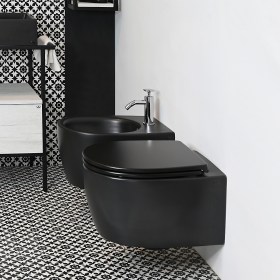 Coppia wc e bidet Sanitari Sospesi Neri Opachi 51x35xh43