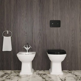 Sanitari a terra Wc Bidet filoparete 54x36 Sedile Nero Calla - Ideal Standard 