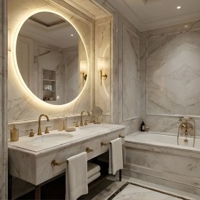 Specchio LED per bagno LUCY 90 m con Touch – tondo Filo Lucido 