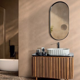 Invilla 100 Mobile Bagno in Teak e Mogano con Specchio by Cipì