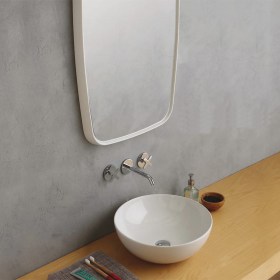 Lavabo TONDO FINE 42 cm circolare bianco lucido istallazione da appoggio