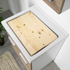 Vasca lavatoio ceramica 60x50 Tavola in legno Reno 