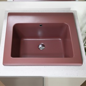 Lavatoio in Ceramica Colorato YORK Porpora 60x51 da incasso