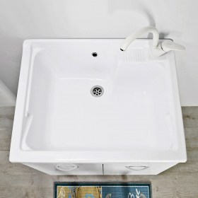 Vasca ampia in resina del lavatoio Athena 75x60