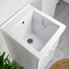 Lavarredo 45x50 KLARA Olmo Bianco con lavatoio Ticino e Asse di Lavaggio Chiusa