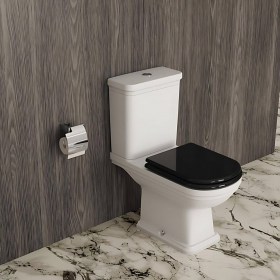 Wc a terra Monoblocco filomuro Sedile Nero CALLA 69.5x36 - Ideal standard 