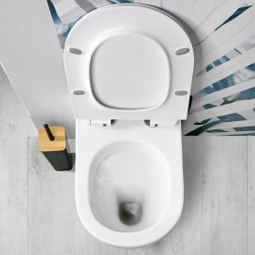 WC ONE Traslato in Ceramica Bianca Senza Brida